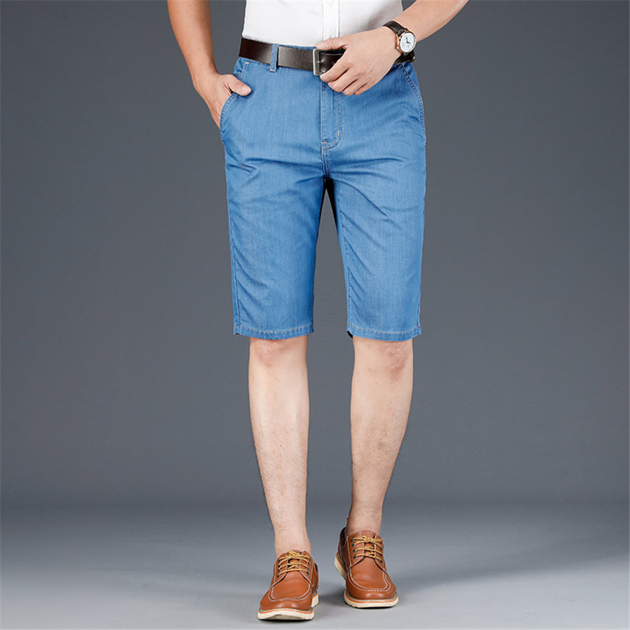 2021 Summer Men Luxury Denim Shorts High Quality Lightweight Business Casual Shorts