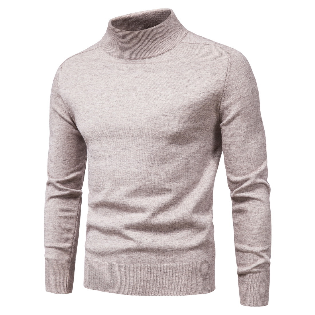 Autumn New Foreign Trade Men Solid Half-Collar Slim Sweater Bottoming Shirt Sweater