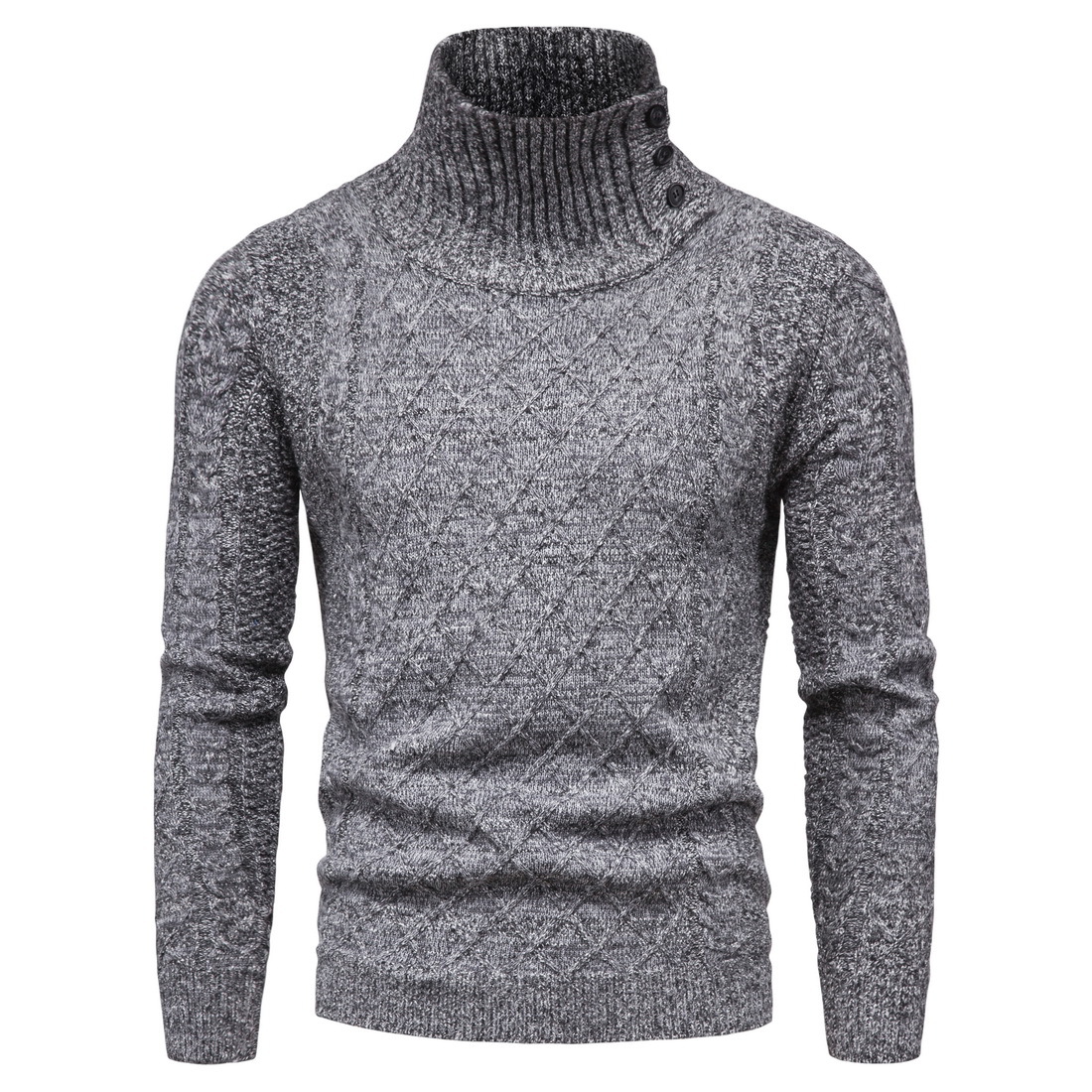 Autumn Clothing Plus Size Men Turtleneck Fashion Long-Sleeved Sweater Bottoming Shirt Sweater