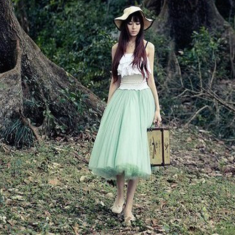 women Five-layer mesh skirt, princess style high waist mesh skirt, tutu skirt