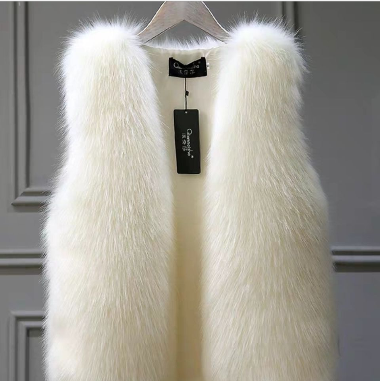  2021 autumn winter fur vest women waistcoat short mink velvet imitating fox fur to keep warm vest