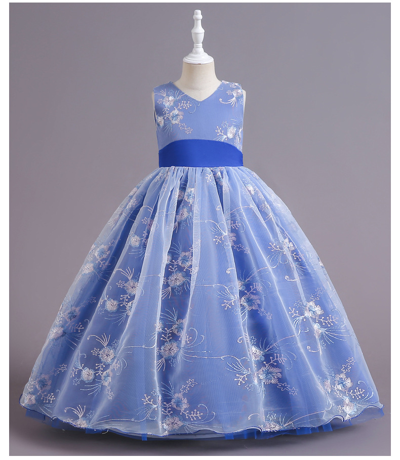 Hot Selling Embroidered Long Sleeveless Children's Dress Birthday Party Dress Flower Girl Dress Dress kids dress