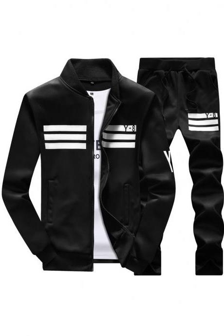  Mens Tracksuit Set Plus Size Stand Collar Men Sportswear Casual Sets Fitness Clothing