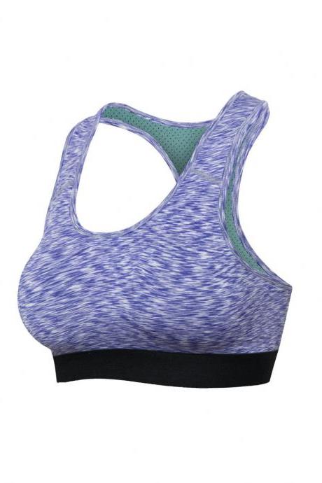 Women Camouflage Yoga Sport Bra Wirefree Shockproof Gym Running Bra Cropped Tops Fitness Underwear Vest purple