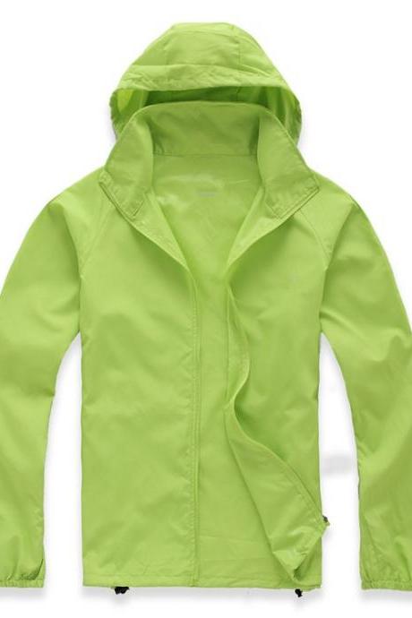 Unisex Sun Protection Clothes Outdoor UV-Proof Quick Dry Fishing Climbing Coat Women Men Hooded Jacket apple green