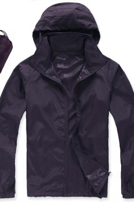 Unisex Sun Protection Clothes Outdoor UV-Proof Quick Dry Fishing Climbing Coat Women Men Hooded Jacket dark purple