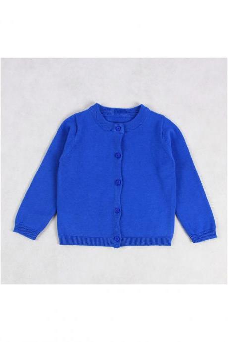 Baby Kids Boys Girls Knitted Cardigan Autumn Winter Buttons Children Sweater Coat Jacket blue