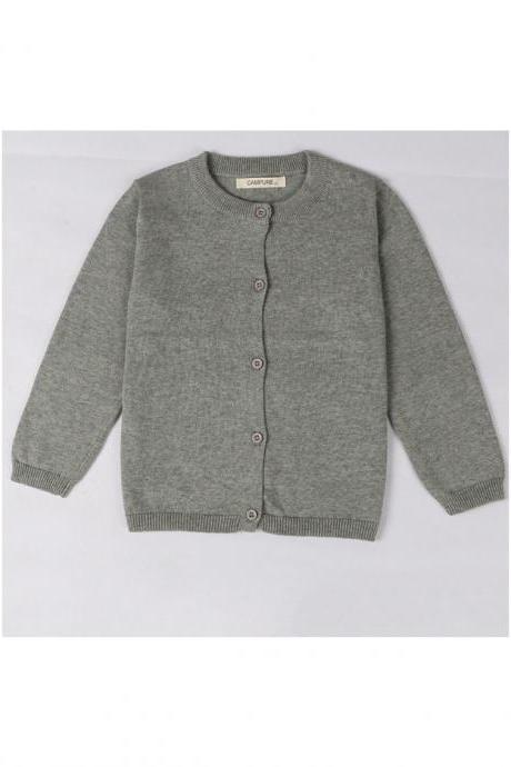 Baby Kids Boys Girls Knitted Cardigan Autumn Winter Buttons Children Sweater Coat Jacket gray