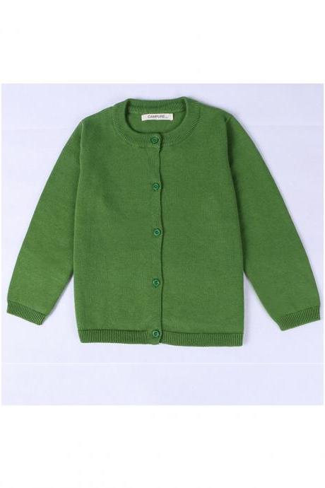Baby Kids Boys Girls Knitted Cardigan Autumn Winter Buttons Children Sweater Coat Jacket green