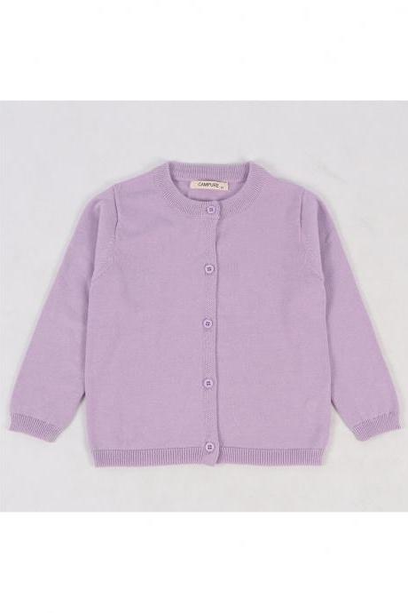 Baby Kids Boys Girls Knitted Cardigan Autumn Winter Buttons Children Sweater Coat Jacket lilac