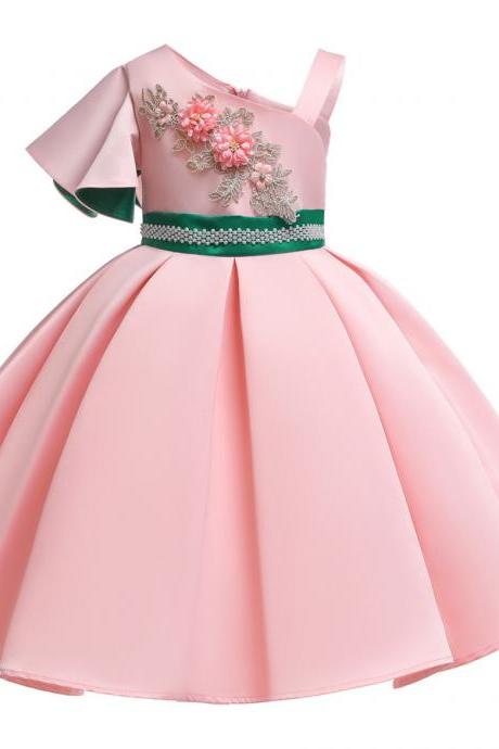 Dresses bridesmaid baby party kid tutu princess formal flower girl dress wedding pink