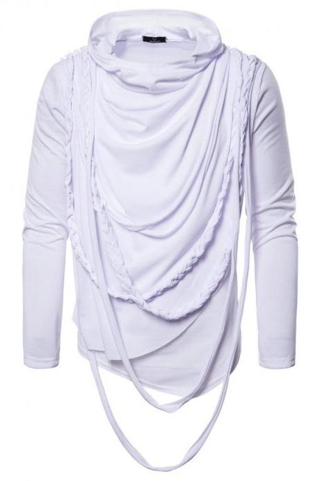 Fashion Spring Autumn Winter Clothing Trend Long-sleeved Pullovers Men T Shirt Tops White