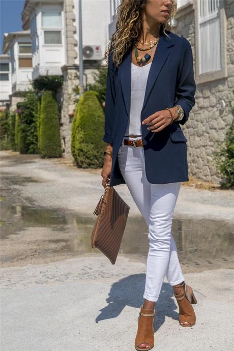 Women Elegant Slim Casual Business Blazer Suit Jacket Coat Outwear Fashion