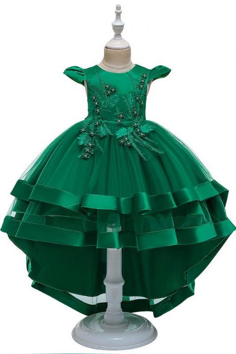 Princess tuxedo evening dress Little Girl Dress Halloween mesh dance show newborn embroidery lace dress 