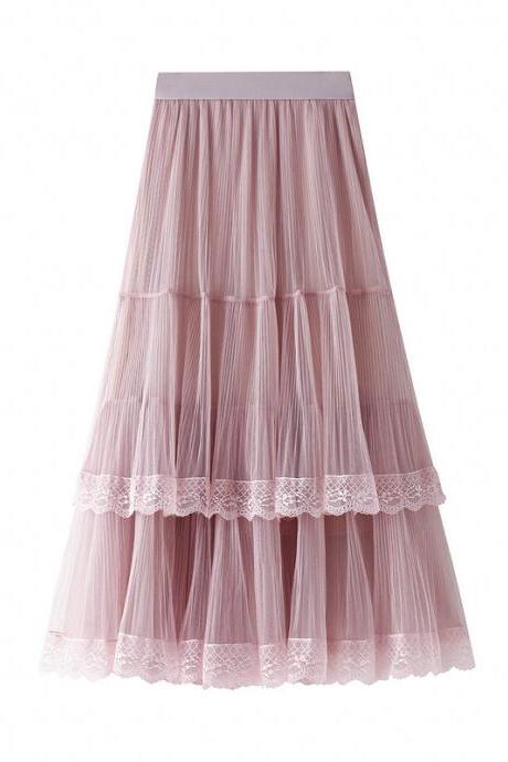 Women Gauze Net Gauze Skirt Autumn Winter In The Long Section Of The Wild Winter Female Skirt