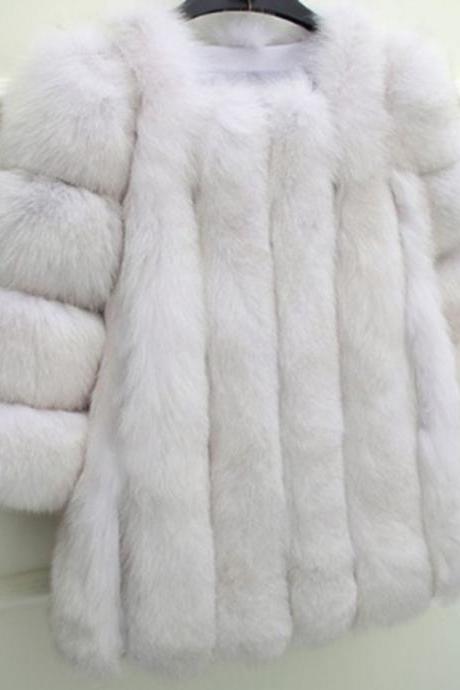 Women Plus Size Short Faux Fur Coat Warm Furry Jacket Long Sleeve Outerwear Fake Fur Winter And Autumn Casual Party Overcoat