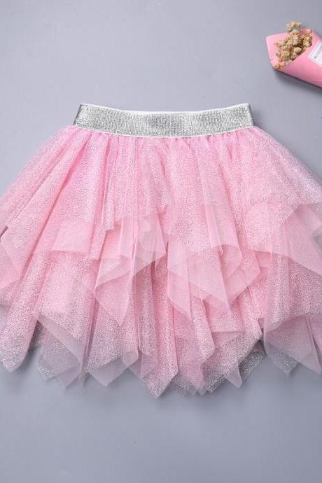  Girls glitter irregular tutu skirts kids fashion unicorn soft mesh skirt for 3-8 Years children holiday party performance