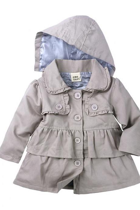 Toddler Kids Baby Girls Winter Warm Trench Wind Coat Hooded Outerwear Jacket