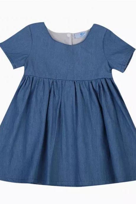 NEW Arrivals Toddler Kids Baby Girls Clothes Denim Princess Sleeveless Dress Newborn Girls Cute Solid Summer Dresses