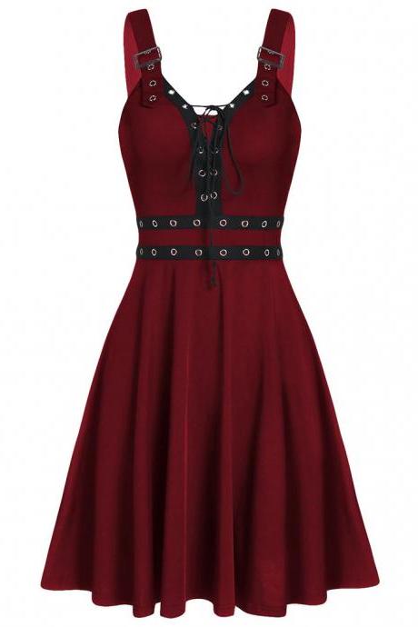  Summer Women Bandage Dress Sexy Deep V-Neck Sleeveless Runway Party prom Dress