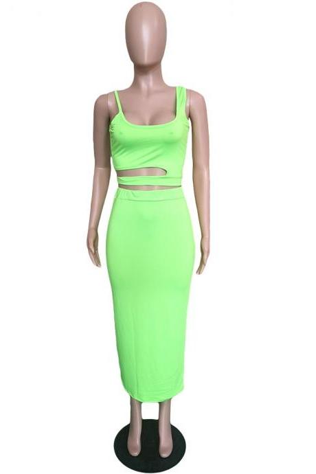 Sexy Two Piece Set Women Dress Summer Clothes Crop Top Maxi Skirts Club Birthday Outfits 