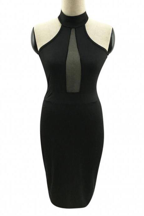 Elegant 2021 Hot Selling Summer Dress Sexy Women Bodycon Off Shoulder Crew Neck Party Evening Black Short Dress