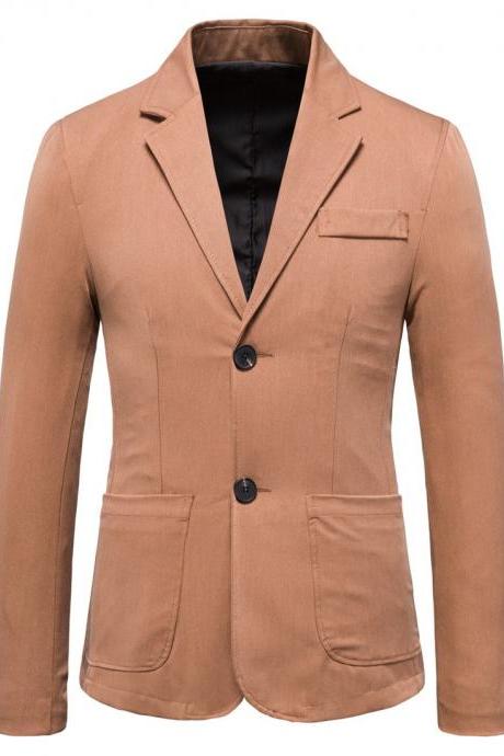 Autumn Winter Men Casual Business Blazer Large Size Social Suit Jacket Fashion Long Sleeve Button Up Suit Oversize Male