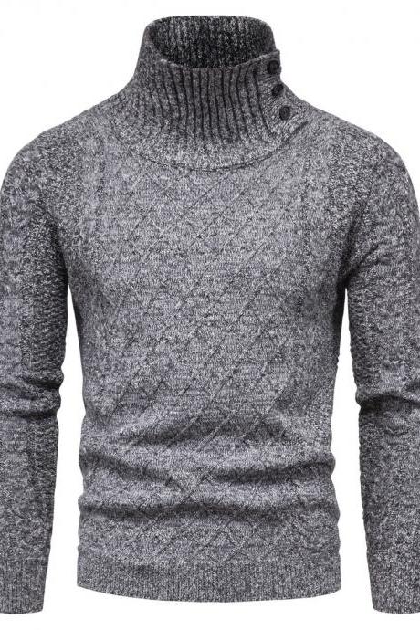 Autumn Clothing Plus Size Men Turtleneck Fashion Long-sleeved Sweater Bottoming Shirt Sweater