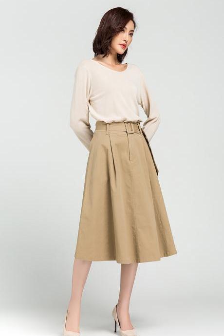 women mid-length skirt 2021 spring summer new high waist a-line large commuter umbrella skirt