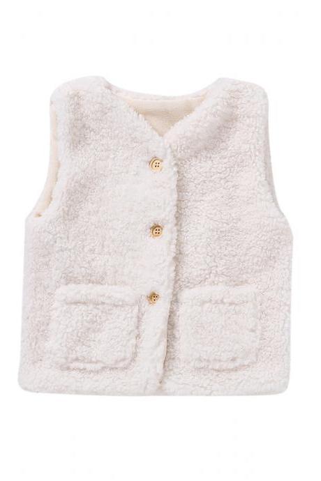 Children clothing autumn winter new baby plush vests baby plus velvet thick warm vest jacket