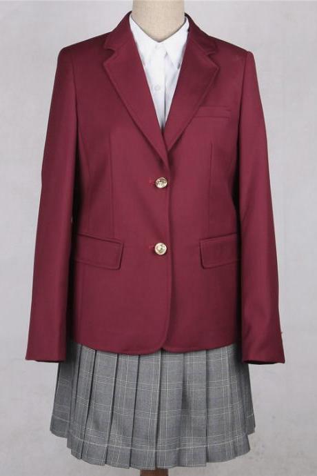 Women small suit jacket spring and autumn new fashion British campus style ladies small suit jacket JK uniform