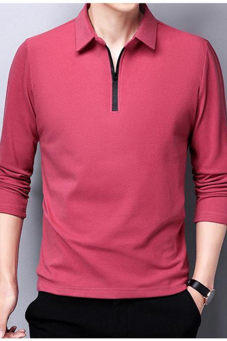 Men 2021 Sweater Warm Comfortable Zipper Long Sleeve Elasticity High Quality Big Size T Shirt Top