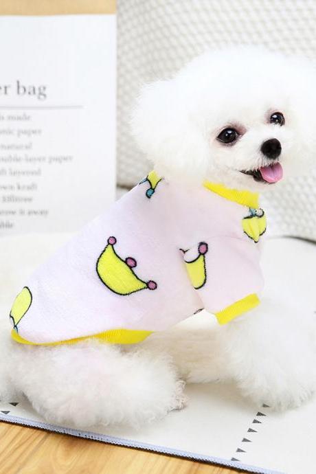 Autumn winter new paradise two-legged fleece pet dog clothes cute casual printing multicolor puppy clothes