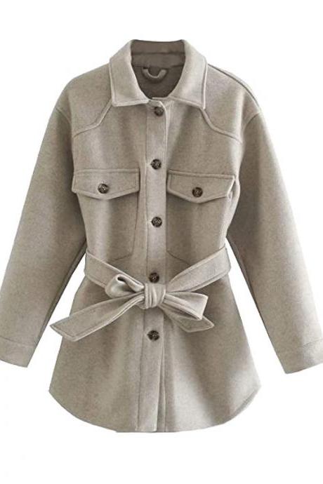 Women Slim-fit Coat Lapel Street Casual Trendy Suit Collar Urban Jacket