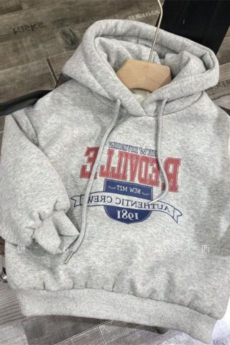 Boys plus fleece hooded sweater, autumn Boys hooded, winter children's warm casual jacket