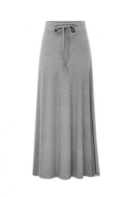Autumn High Elastic Waist Long Skirt For Women Korean Style Slim Knitted Long Skirts Temperament Office Lady Long Skirts