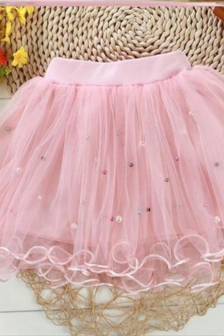 Children's new white lace all-match girls mesh skirt skirt spring autumn