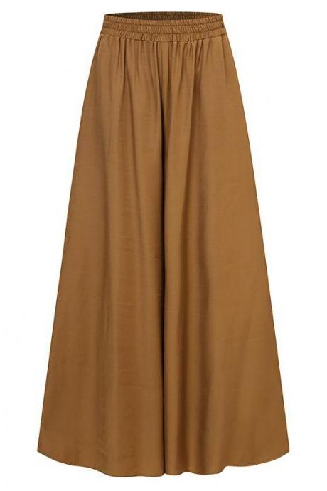 Spring And Summer Plus Size Women&amp;#039;s Stretch Belt Wide-leg Pants Women&amp;#039;s Solid Color Wide Full-length Pants Casual Pants