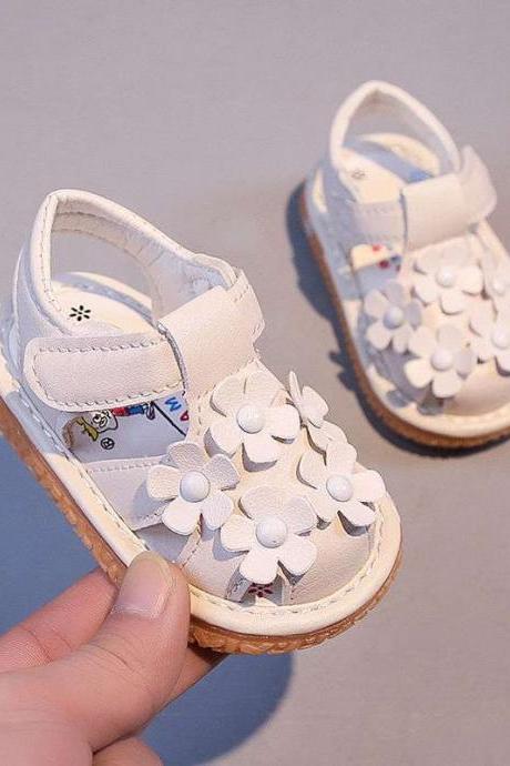 Summer new sandals 0-1-2 years old soft-soled princess shoes little princess toddler shoes baby non-slip toddler shoes