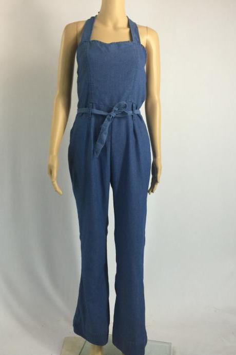Sexy fashion jeans women slim casual jumpsuit