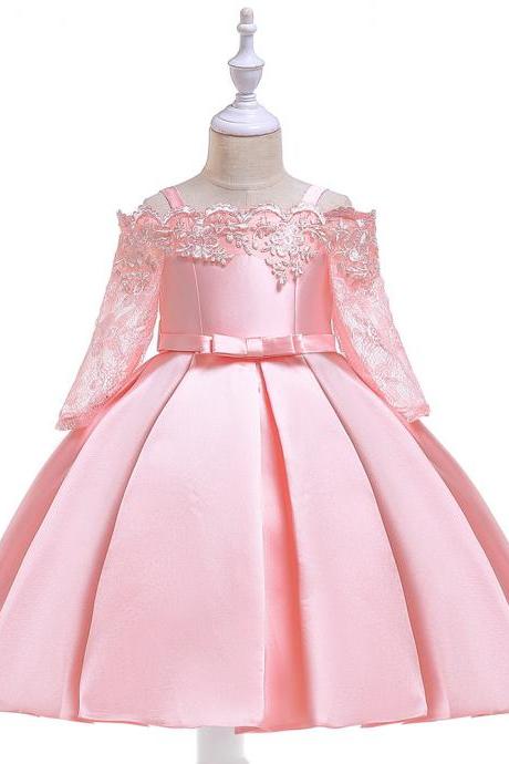  new One Shoulder Princess Dress Kids Clothes Girl Evening Wedding Party Gown Costume Children Clothing 3-10 Years 
