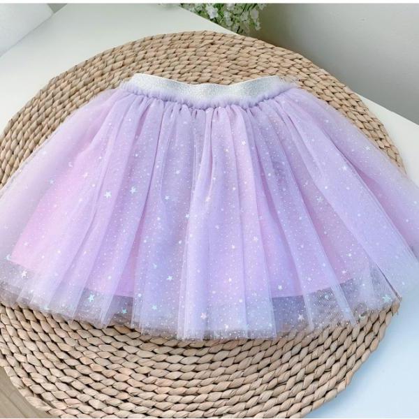 Girls spring autumn children's skirts star tutu children's 3 gauze princess half body mesh skirt