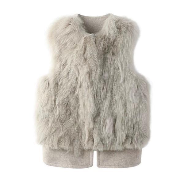 Women Faux Mink Fur Spliced Vest Autumn Winter Imitation Fox Hair Woolen Tanks Furry Thin Short Sleevleless Coat Crop Tops