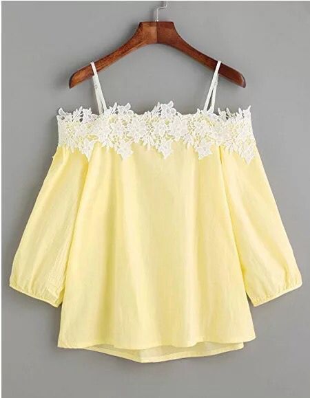 Women Off The Shoulder Lace Blouse Long Sleeve Spaghetti Strap Summer ...