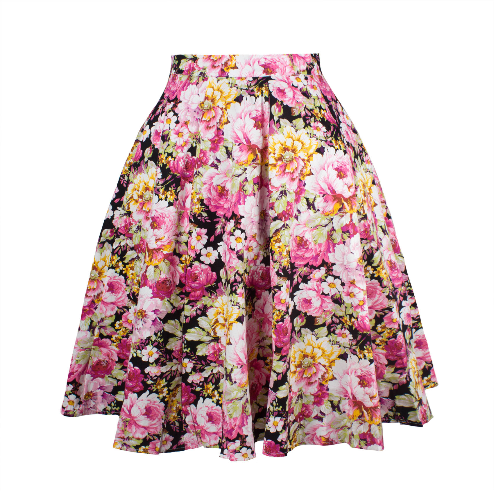 Women Floral Print/Polka Dot Skirt High Waist Vintage 50s 60s A Line ...